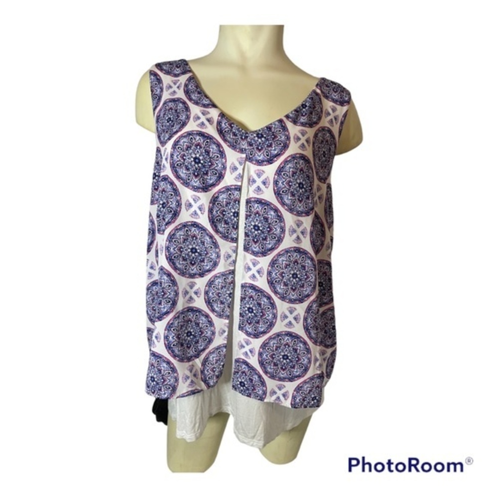 Women’s New Directions Layered Sleeveless Blouse Size XL